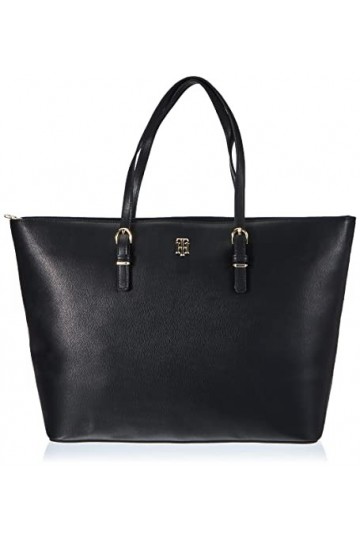 Tommy Hilfiger Sac à Main Femme TH Timeless Med Tote en Similicuir, Noir Black , Onesize