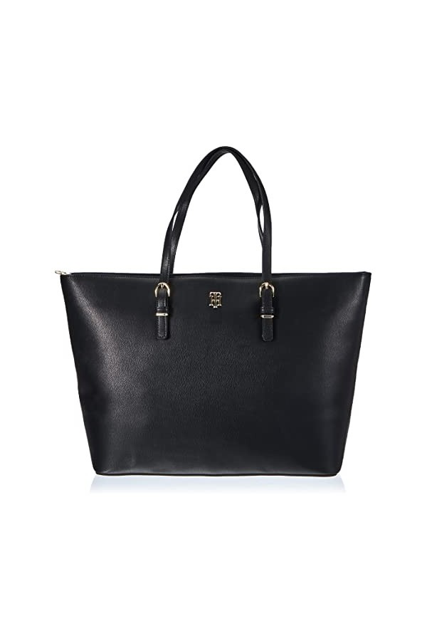 Tommy Hilfiger Sac à Main Femme TH Timeless Med Tote en Similicuir, Noir Black , Onesize