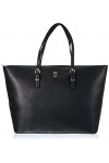 Tommy Hilfiger Sac à Main Femme TH Timeless Med Tote en Similicuir, Noir Black , Onesize
