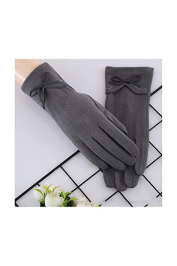TJOIUY Gants dhiver Automne Hiver Femmes Section Mince Garder au Chaud écran Tactile monocouche Coupe-Vent Cyclisme nœud Pap