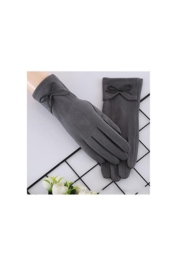 TJOIUY Gants dhiver Automne Hiver Femmes Section Mince Garder au Chaud écran Tactile monocouche Coupe-Vent Cyclisme nœud Pap