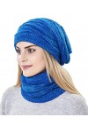 Ensemble bonnet et écharpe 2 en 1 pour femme avec doublure en polaire et bonnet de ski chaud dhiver et cache-cou pour filles