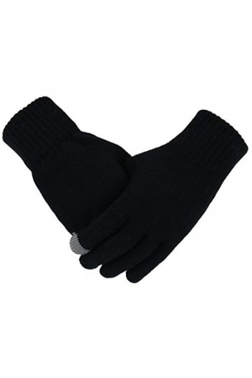 Hommes Gants en Tricot Automne Hiver Homme Gants Écran Tactile Plus De Velours Mince Solide Moufles daffaires Cold Protectio