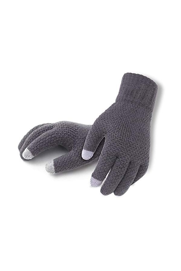 Hommes Gants en Tricot Automne Hiver Homme Gants Écran Tactile Plus De Velours Mince Solide Moufles daffaires Cold Protectio