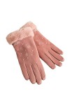 Gants chauds tendance pour femme - Pour lextérieur, léquitation, la conduite - Nœud mignon - En polaire - Antidérapants - I
