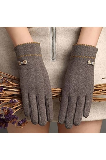 YJLGMM Automne Hiver Nouveau Gardez lécran Tactile Chaleureux Écran Fin en Molleton ELASMASTY Gants délasticité élégant Fem