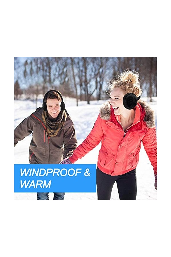 omitium Cache-oreilles en Peluche pliable, Chauffe-oreilles Hiver Chaud Couvre-Oreilles Earmuffs Réglables Doux pour Hommes F