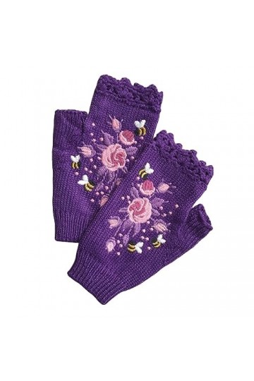 Wmm730 Gants tricotés à la main en tricot rétro pour femme Taille F Taille unique, F, Taille Unique