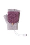 LUOXUEFEI Gants Tricot Femmes Fille USB Cinq Gants Gants Hiver Garder Au Chaud Mitaines Gants Patchwork&nbsp;&nbsp;&nbsp;Gants