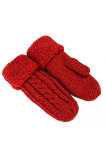 Gants Chauds Pour Femme Gants DÉquitation Pour Dames De La Mode Automne Et Hiver Épaissis Et Gants En Polaire Rouge