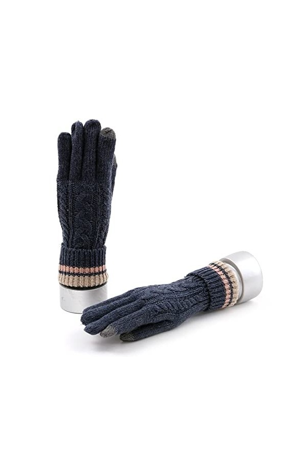 Gants Gants Tricotés Pour Femmes Écran Tactile Chaleur À La Mode Gants DHiver Bleu