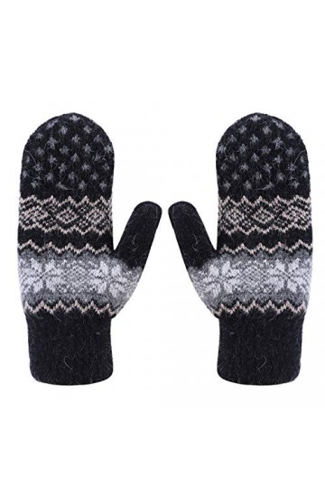 ITODA Moufles dhiver pour femme - Gants dhiver en tricot épais et chaud - Double couche - Coupe-vent - Gants pour femme - P