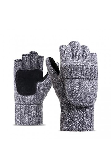 SYT-MD Gants, Plus dépaisseur Gants sans Doigts mâles Hommes Femmes Laine Hiver Chaude Chaude Mitaines de Doigts de Doigts t