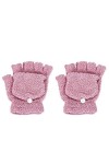 SYT-MD Gants, Mode Hiver Chaud Filles Femmes Femmes Solides Poignet Brouillard Gants sans Doigts Gants de moufle Color : Pin