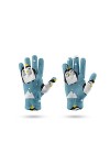 LIUZIXI Gants À Écran Tactile - Automne Hiver Tricoté Chaud Épais Dessin Animé Pingouin Moufles Coupe-Vent - Unisexe en Plein