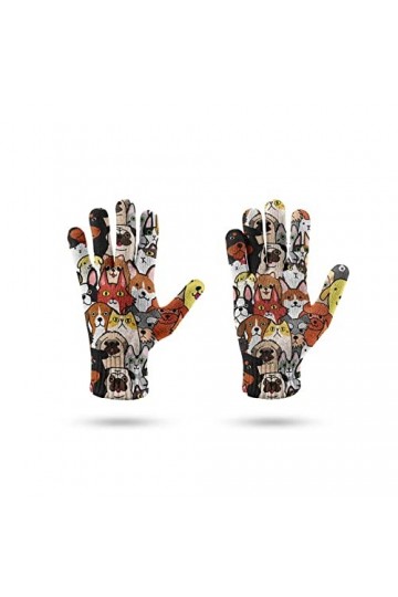 LIUZIXI Gants pour Écran Tactile - Hiver Tricoté Chaud Mignon Animaux De Bande Dessinée Imprimés Moufles Coupe-Vent - Unisexe