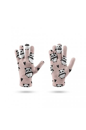LIUZIXI Gants pour Écran Tactile - Automne Hiver Tricoté Chaud Épais Mignon Dessin Animé Panda Moufles Coupe-Vent - Gants Ext