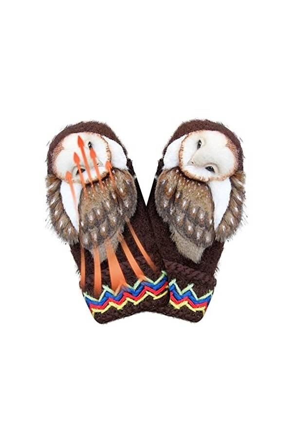 Abonda Gants pour femme par temps froid, gants tricotés en cachemire avec poignets élastiques, plein air, moufles dhiver nor