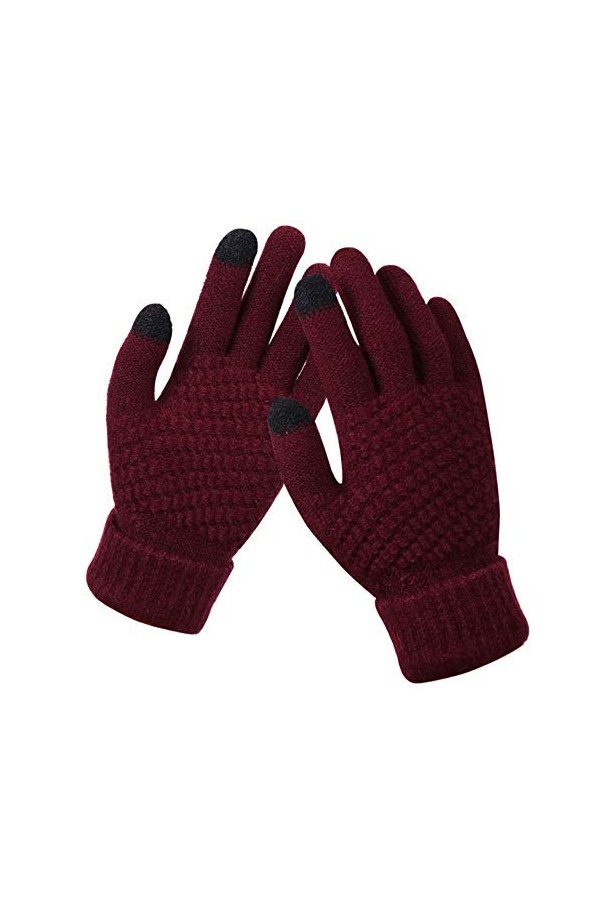 Gants Hiver Chauds Tricotés à écran Tactile pour Femmes, Tricotés Gants de Travail Antidérapants en Polaire Chaude élastique,