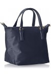 Tommy Hilfiger Sac Bandoulière Femme Poppy Small Tote Moyen Modèle, Bleu Space Blue , Taille Unique