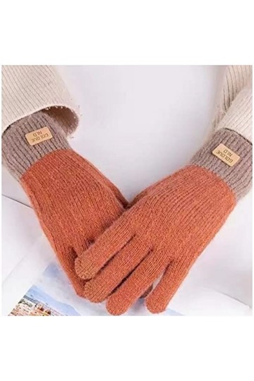 LIUZIXI Gants Chauds Tricotés - Automne Hiver Écran Tactile Mode Poignets Côtelés Épais Mitaines Coupe-Vent - Gants De Sport 