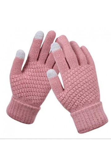 LIUZIXI Gants pour Écran Tactile pour Femmes - Gants en Jacquard Tricotés Automne-Hiver Épais Et Chauds avec Poignets Côtelés