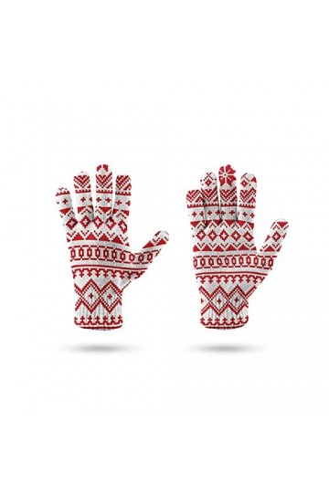 LIUZIXI Gants À Écran Tactile - Hiver Hommes Femmes Casual Antidérapant Coupe-Vent Gants Tricotés Chauds - Motif De Noël Poig