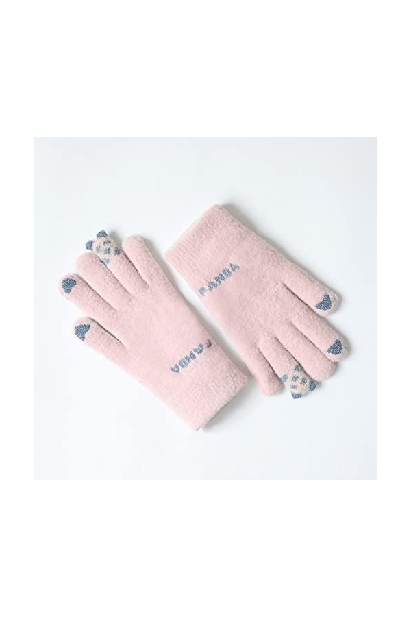 LIUZIXI Gants Tricotés pour Écran Tactile - Femmes Automne Hiver Extérieur Coupe-Vent Et Coupe-Froid Épais Mitaines Thermique