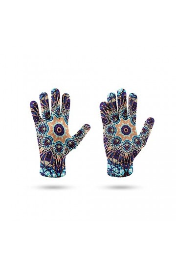 LIUZIXI Gants À Écran Tactile - Gants Tricotés Chauds Et Antidérapants pour Hommes Et Femmes - Fleurs Ethniques Poignets en C
