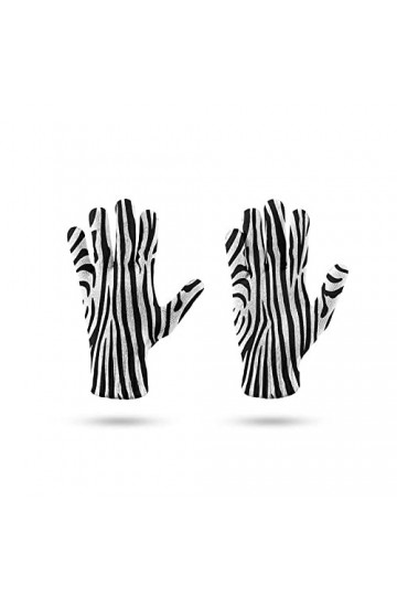 LIUZIXI Gants Tricotés pour Écran Tactile - Hiver Hommes Femmes Course en Plein Air Gants Chauds Coupe-Vent - Noir Blanc Zèbr