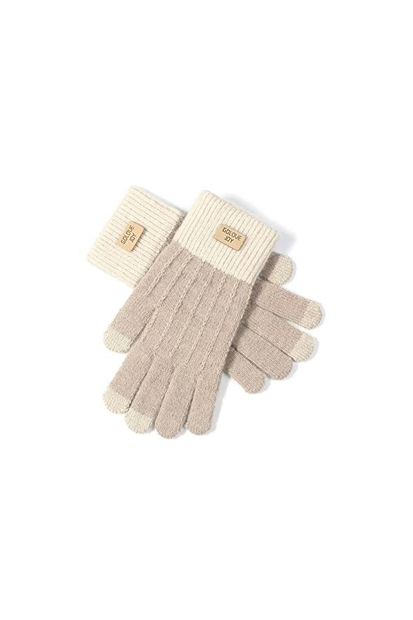 LIUZIXI Gants Tricotés À Écran Tactile - Gants De Sport en Plein Air pour Femmes, Automne-Hiver Et Poignets Côtelés Coupe-Ven