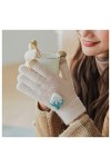 LIUZIXI Gants Tricotés pour Écran Tactile - Femmes Automne Hiver Extérieur Plus Velours Épais Thermique Mitaines - Gants Chau