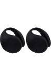 SATINIOR 2 Paquets Chauffe-Oreilles Cache-Oreille Noir en Polaire Accessoire dHiver pour Hommes Femmes,Noir,L