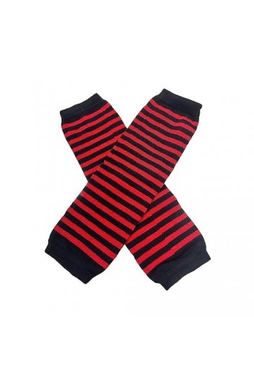 ZUYPSK 1 paire de gants tricotés sans doigts pour femme - Gants chauds et prolongés - Rayés - Coude - Moufles dhiver pour te