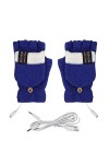Gants chauffants USB pour homme et femme - Gants chauds dhiver tricotés - Mitaines chauffantes USB, kaki, taille unique