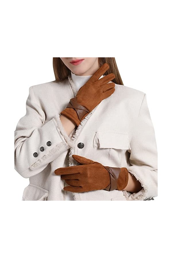 Keepwin Gants pour femme - Gants créatifs tendance - Gants épais et chauds pour lhiver - Gants pour adultes - Moufles pour f