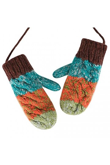 IBLUELOVER Moufles Femmes Fille Gants Tricoté Laine Gants Hiver Doublure Polaire Gants Thermique Douce Mitaines Gloves avec l