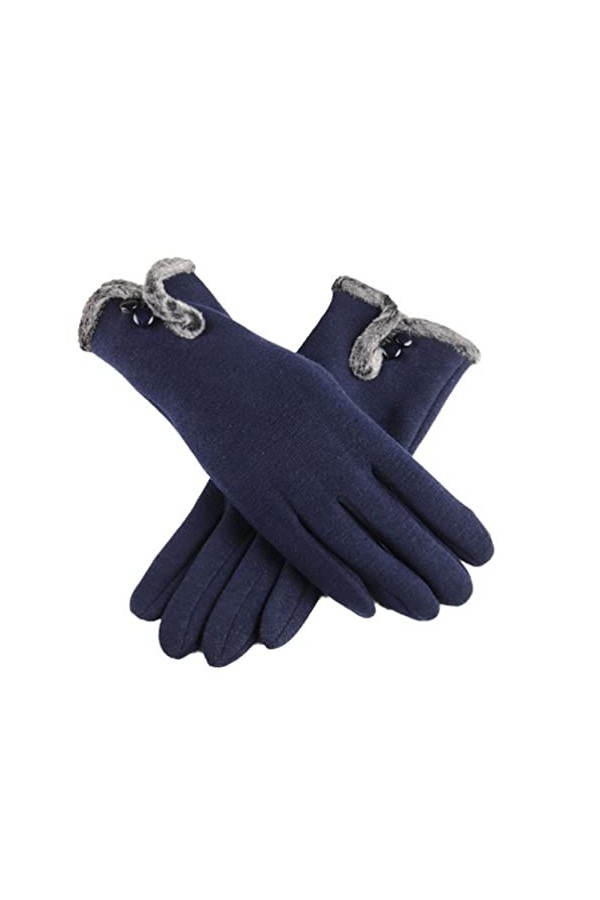 TJOIUY Gants dhiver Femme Hiver Velours Cachemire Doigt Complet Bouton Non inversé Couleur Unie Femmes Cyclisme écran Tactil