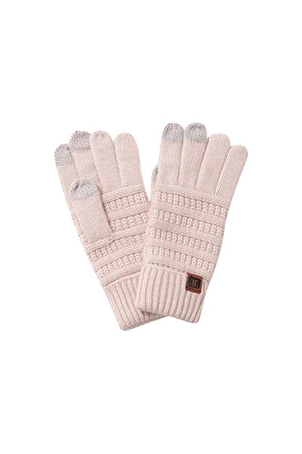 liangp Gants sans doigts Gants dhiver Gants en tricot doux et chauds Noir Jambes longues Chauffe-mains Kawaii Longueur, kaki