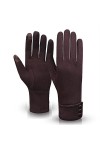 DDMINE Femmes écran Tactile Gants dhiver Automne Gants Chauds Poignet Mitaines Conduite Ski Coupe-Vent Gant Color : Wine Re