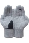 Gants chat ventilateur coton gants femmes temps froid gants chauds chat et oiseau imprimer gants femmes hiver mignon chaton g