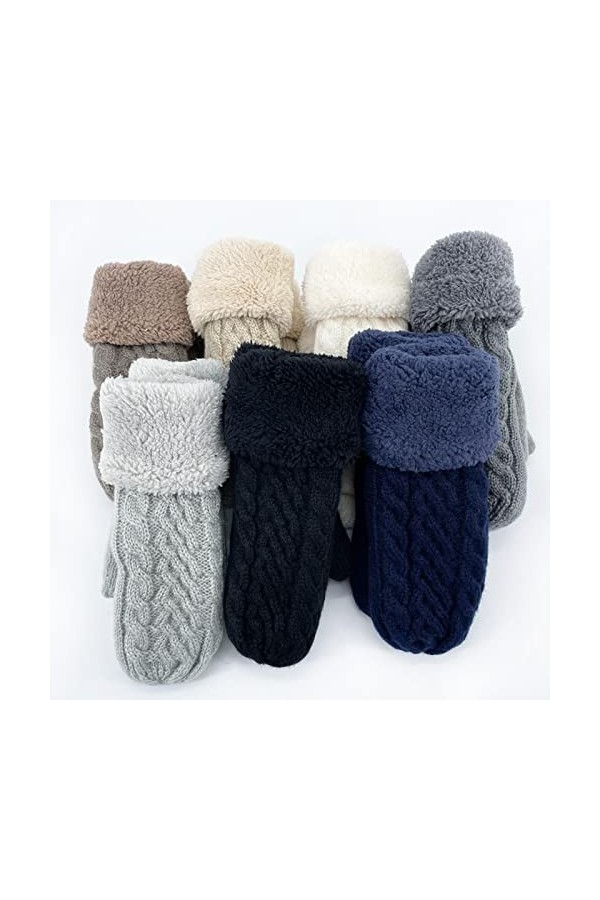 Star.Y Femmes Mode Tricot Twist Fleurs Mitaines Hiver Femelle Laine Plus Cachemire Velours Épaississement Chaud Plein Doigt G