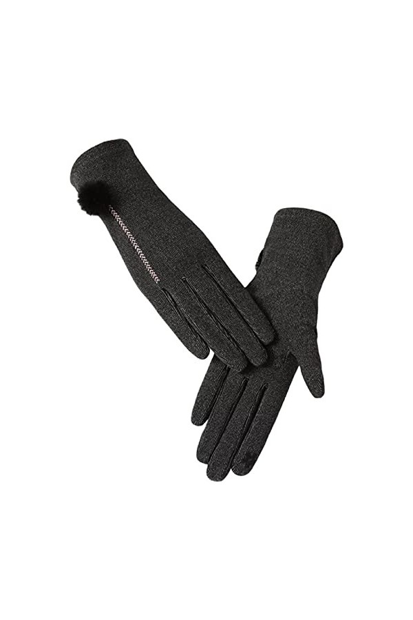 Hiver Chaud Gants à Ecrans Gants épais doublés Tactiles en Peluche Plus Chaud Gants Doublés anti-glisse hivernales pour le sp