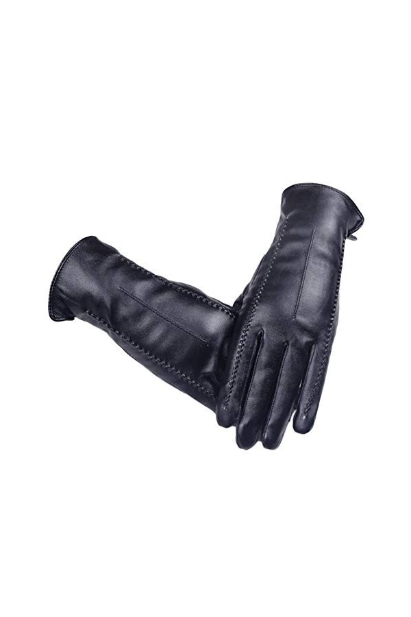 JBIVWW Gants en Cuir élégant Femmes Automne et Hiver Chaud à la Mode Thermique Femme Glove Color : Black 