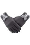 Femmes Hiver Polaire Gants Coupe-Vent Tricot Doublure Chaude Chaud écran Tactile Gants Dames Gants Coupe-Vent Gants de Moto 