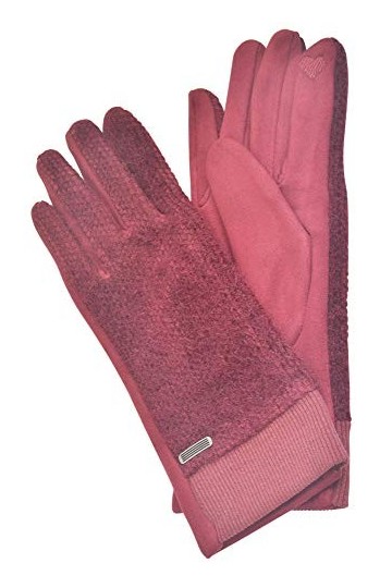Cham Cham Cham Gants dhiver pour femme 100% polyester Bordeaux 24 x 9 cm