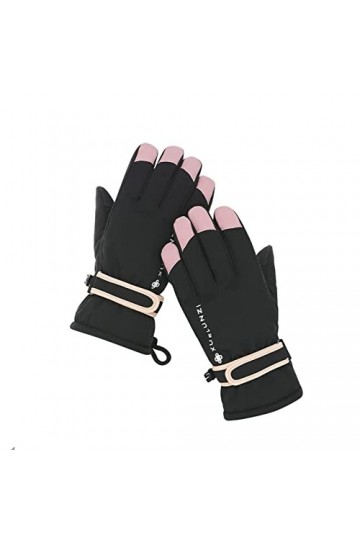 Allbestop Gants Chauds Anti-Griffures Mitaines,Gants Moto Femme Mitaines Noires Femme Mitaines Moufles Homme Gants Impermeabl