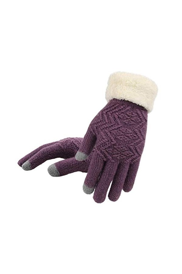ZNQPLF Écran Tactile Hivernal Gants Tricotés Femmes Gants en Tricot De Mitaines Femelles Épaisses Peluche Poignet Gant De Con