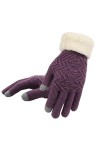 ZNQPLF Écran Tactile Hivernal Gants Tricotés Femmes Gants en Tricot De Mitaines Femelles Épaisses Peluche Poignet Gant De Con