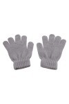 Haveratio 6 Paires Enfants Tricoté Doigt Complet Gants Néon Solide Couleur Chaud Mitaines Gris